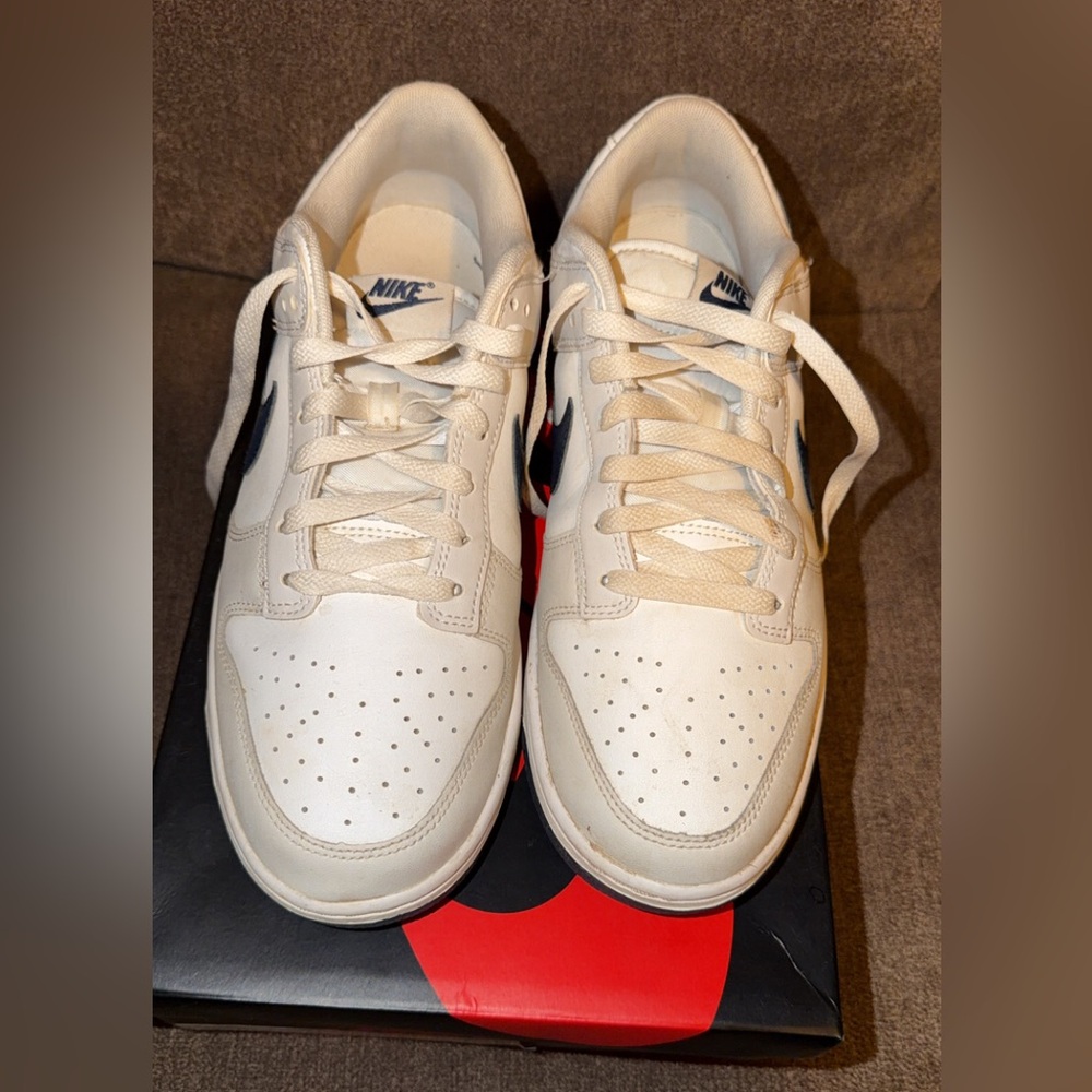 Size 9 - Nike Dunk Low White Midnight Navy